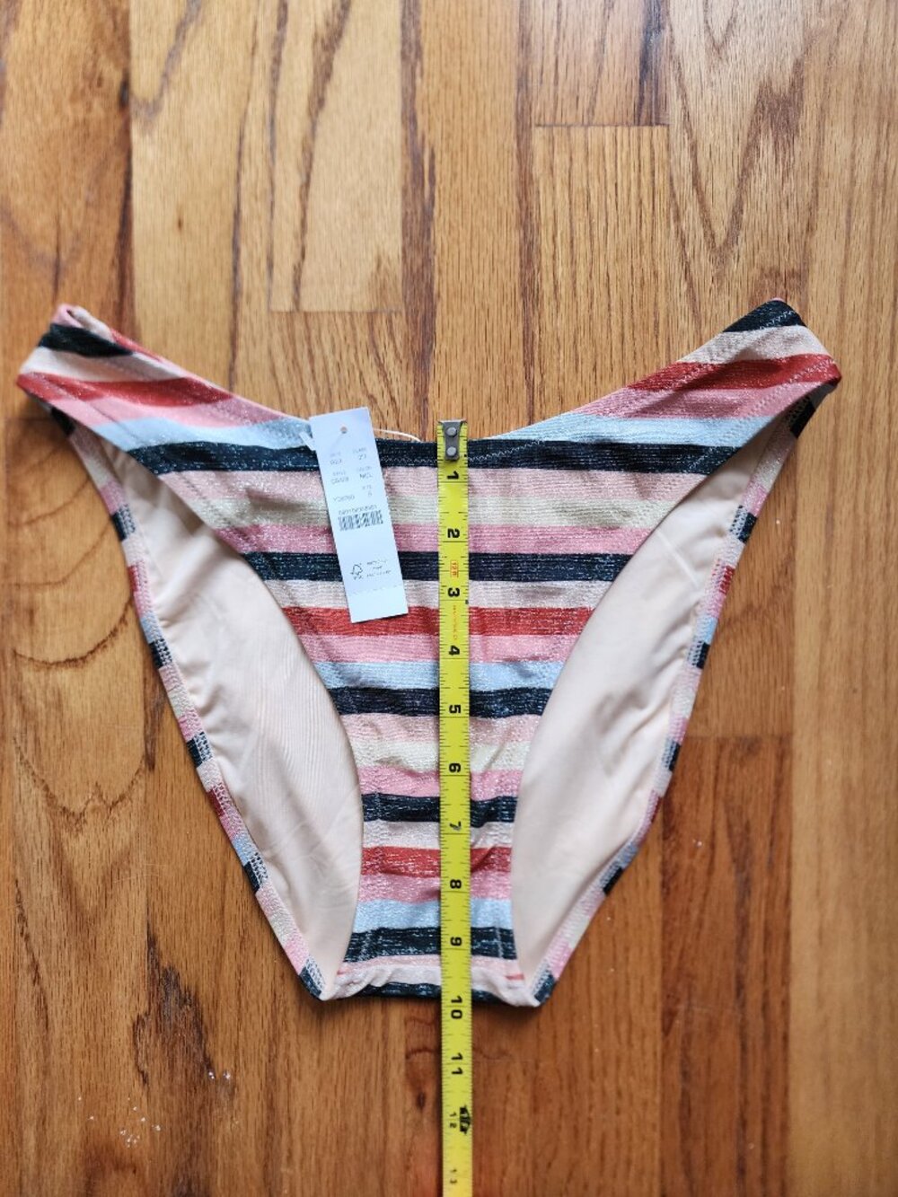 NWT J.Crew Metallic Stripe Bikini Set Top M / Bottom S Resort Chic - Picture 4 of 8